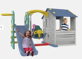 Big Play Zone Playhouse with Swing & Slide Blue CHD - 532 - Colorland Toys